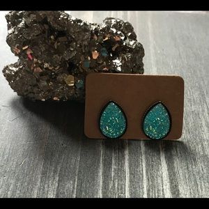 Teardrop druzy earrings